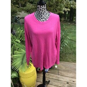 Croft & Barrow Crew Neck Classic Lightweight  Sweater Sz L Pink NEW Pullover G3